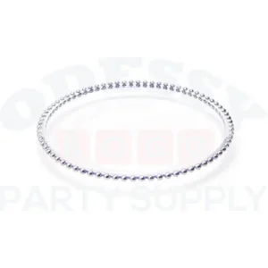 BEADED RIM PLASTIC CHARGER PLATE 12½" - SILVER