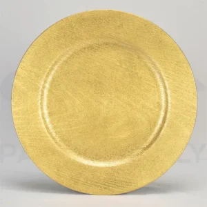 13" ROUND PLASTIC WOODGRAIN CHARGER PLATE