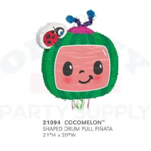 21094 COCOMELON SHAPED DRUM PULL PINATA