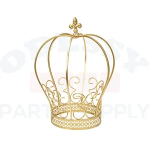 METAL WIRE CROWN STAND - GOLD