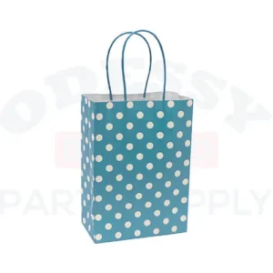PAPER BAGS WITH HANDLES FOR FAVORS & GIFTS 8" - POLKA DOT BLACK
