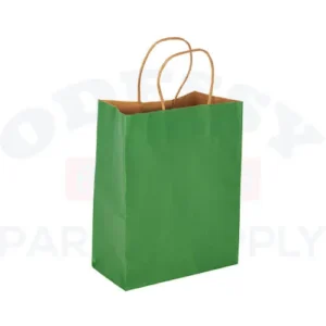 PAPER BAGS WITH HANDLES FOR FAVORS & GIFTS 8" - GREEN