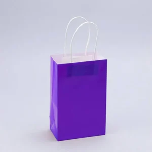 PAPER BAGS WITH HANDLES FOR FAVORS & GIFTS 8" - PURPLE