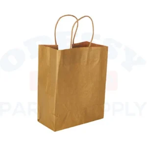 PAPER BAGS WITH HANDLES FOR FAVORS & GIFTS 10" - GOLD
