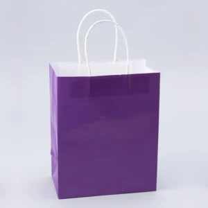 PAPER BAGS WITH HANDLES FOR FAVORS & GIFTS 10" - PURPLE