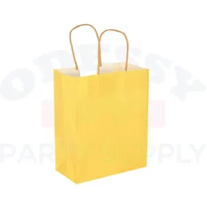 PAPER BAGS WITH HANDLES FOR FAVORS & GIFTS 10" - YELLOW