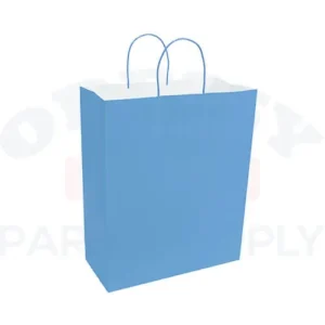 PAPER BAGS WITH HANDLES FOR FAVORS & GIFTS 15-3/4" - BLUE