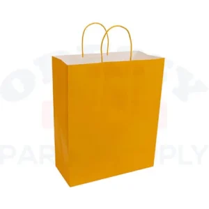 PAPER BAGS WITH HANDLES FOR FAVORS & GIFTS 15-3/4" - GOLD