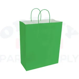 PAPER BAGS WITH HANDLES FOR FAVORS & GIFTS 15-3/4" - GREEN