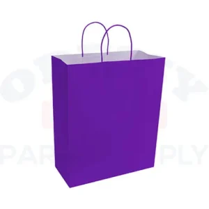 PAPER BAGS WITH HANDLES FOR FAVORS & GIFTS 15-3/4" - PURPLE