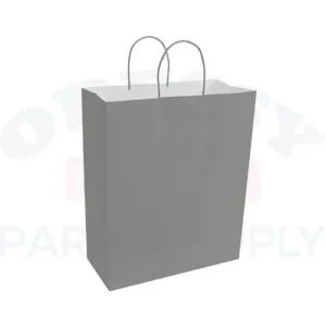 PAPER BAGS WITH HANDLES FOR FAVORS & GIFTS 15-3/4" - SILVER