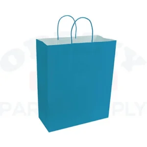 PAPER BAGS WITH HANDLES FOR FAVORS & GIFTS 15-3/4" - TURQUOISE