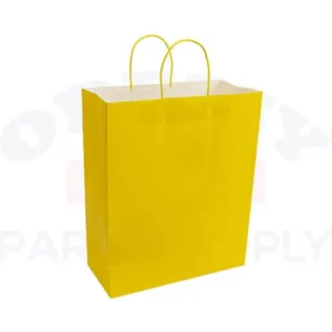PAPER BAGS WITH HANDLES FOR FAVORS & GIFTS 15-3/4" - YELLOW