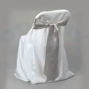 SATIN CHAIR BOW 6" X 108" 6PC/BAG - SILVER