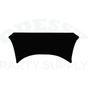 SPANDEX RECTANGLE TABLE COVERS 6FT - BLACK