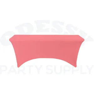 SPANDEX RECTANGLE TABLE COVERS 6FT - CORAL