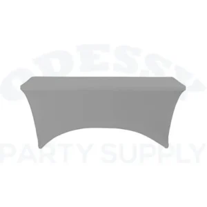 SPANDEX RECTANGLE TABLE COVERS 8FT - SILVER