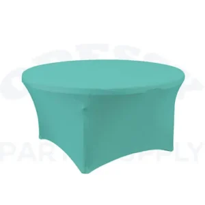 SPANDEX ROUND TABLE COVER 60" - AQUA