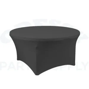 SPANDEX ROUND TABLE COVER 60" - BLACK