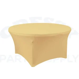 SPANDEX ROUND TABLE COVER 60" - CHAMPAGNE