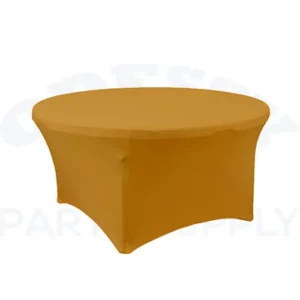 SPANDEX ROUND TABLE COVER 60" - GOLD