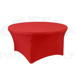 SPANDEX ROUND TABLE COVER 60" - RED