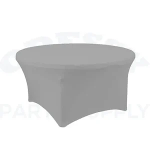 SPANDEX ROUND TABLE COVER 60" - SILVER
