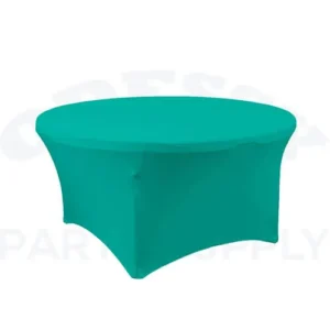 SPANDEX ROUND TABLE COVER 60" - TURQUOISE