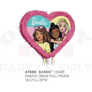 47598 BARBIE HEART SHAPED DRUM PULL PINATA