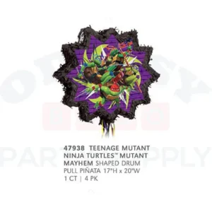 47938 TEENAGE MUTANT NINJA TURTLES MUTANT MAYHEM SHAPED DRUM PULL PINATA