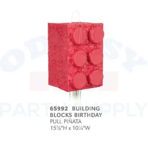65992 BUILDING BLOCKS BIRTHDAY PULL PINATA