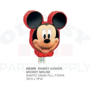66309 DISNEY JUNIOR MICKEY MOUSE SHAPED DRUM PULL PINATA