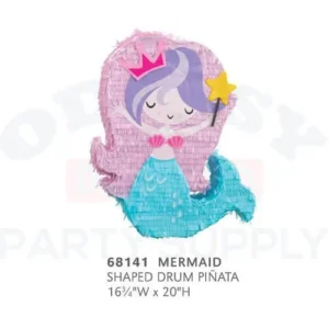 68141 MERMAID SHAPED DRUM PINATA