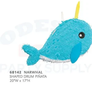 68142 NARWHAL SHAPED DRUM PINATA