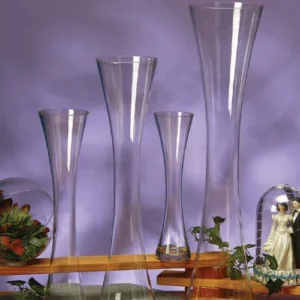 16"H SLIM WAIST GLASS VASE