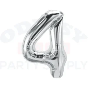 DecoNumber Silver 4 size 34"